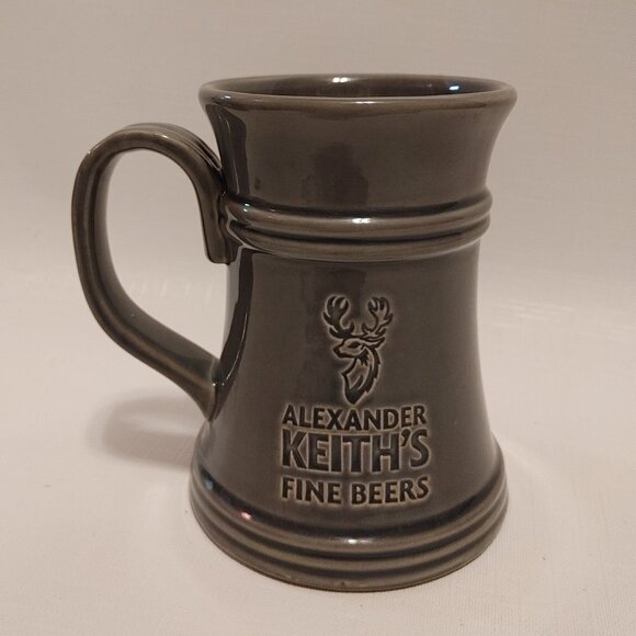 Alexander Keith's Stein Bar Glass Attractive Handle Grey - Picture 1 of 5